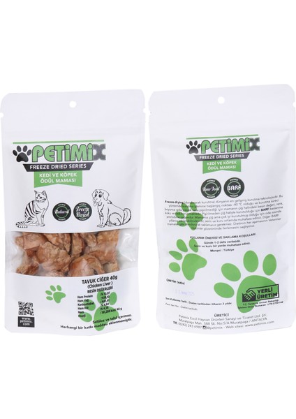 Freeze Dried Tavuk Ciğer 40G Barf Kedi Ödül Maması fırsatları