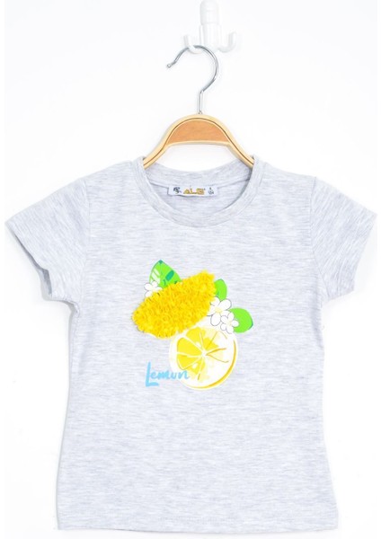 1-4 Yaş Baskılı Tişört Gri - 524419.1576.