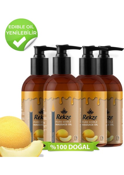 Masaj Yağı 4 Adet Kavun Erotik Kokulu Yenilebilir 120 ml