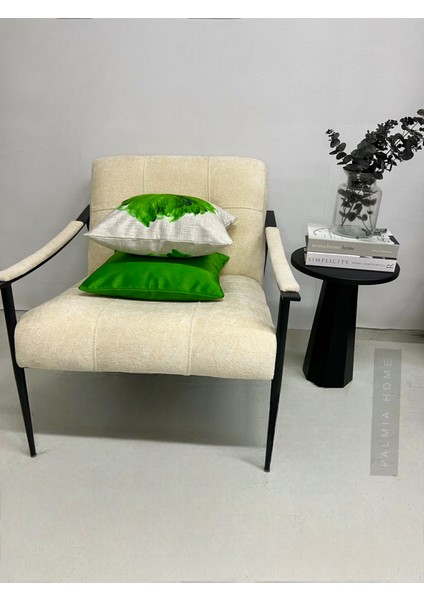 Çiçek Desenli Çift Taraflı Yeşil Renk Dekoratif 2'li Kombin Kırlent Kılıfı Seti modelleri