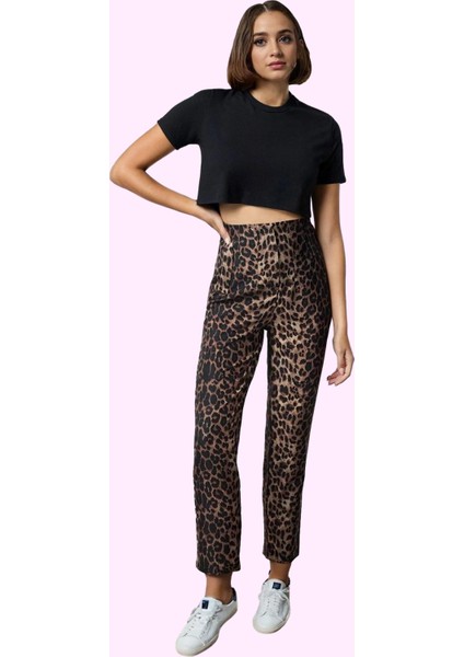 Kadın Polyester Elastan Dokuma Pantolon Yüksek Bel Cigarette Kalıp Tüm Sezonlar Günlük Kullanım fiyatları