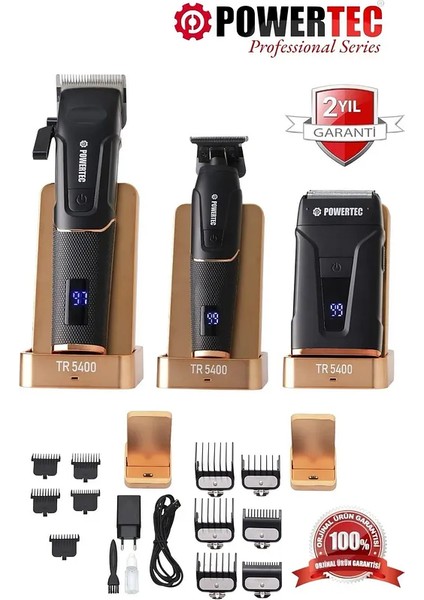 TR-5400 3'lü Set Saç,sakal,ense,vücut,günlük Bakım Seti