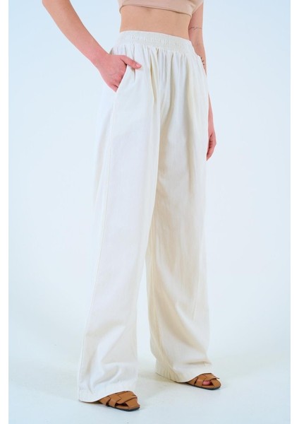 Beli Lastikli Palazo Pantolon - Taş modelleri