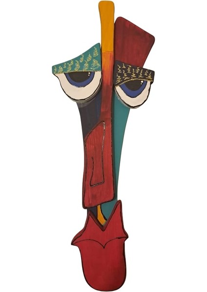 El Yapımı Ahşap Duvar Dekoru Mask Taga Art