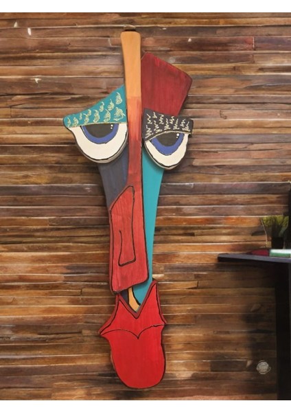 El Yapımı Ahşap Duvar Dekoru Mask Taga Art modelleri