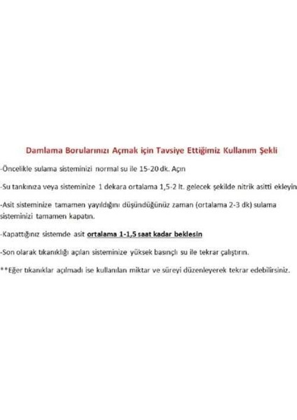 Damlama Açıcı Nitrik Asit %56 25 kg fiyatları