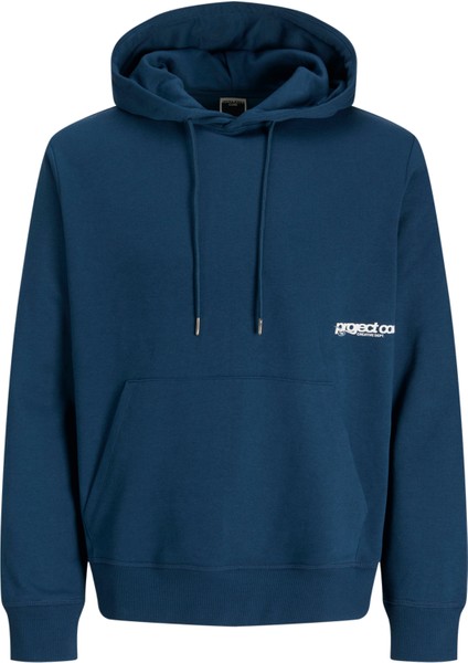 Erkek Minimal Logo Baskili Kapüsonlu Sweatshirt - Union