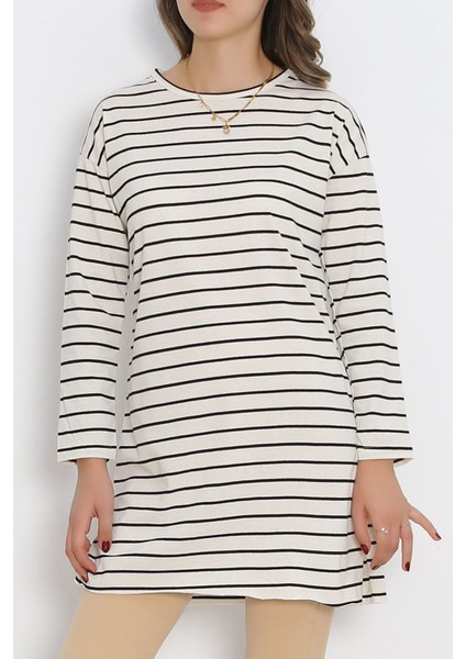 Çizgili Tunik Ekru - 11313.1567. Beden 2xl fiyatları
