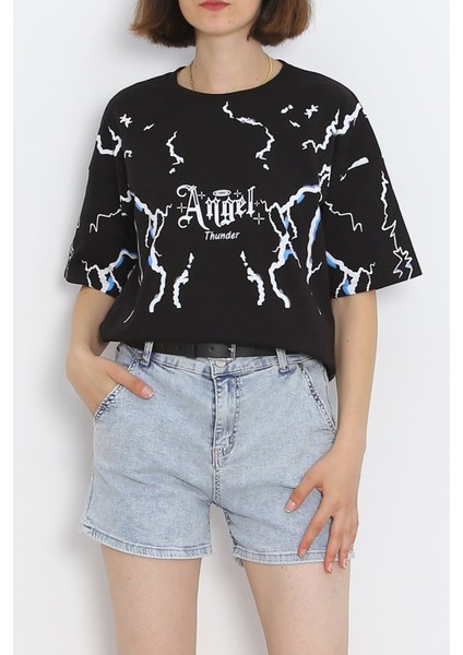 Baskılı Tişört Siyah - 20014.1567.