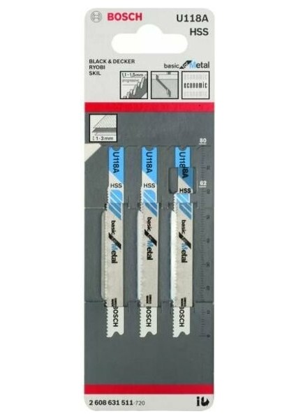 Bosch Dekupaj Testere Bıçağı Agzı U 118 A 3 Lu