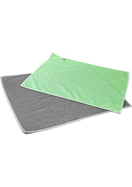 Shıne 2’li Mikrofiber Kalın Oto Cam Bezi 40×50 300GSM – Yeşil/gri modelleri