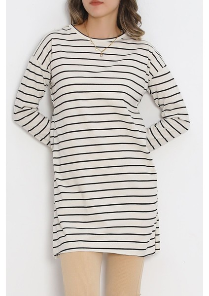 Çizgili Tunik Ekru - 11313.1567. Beden 2xl fırsatları