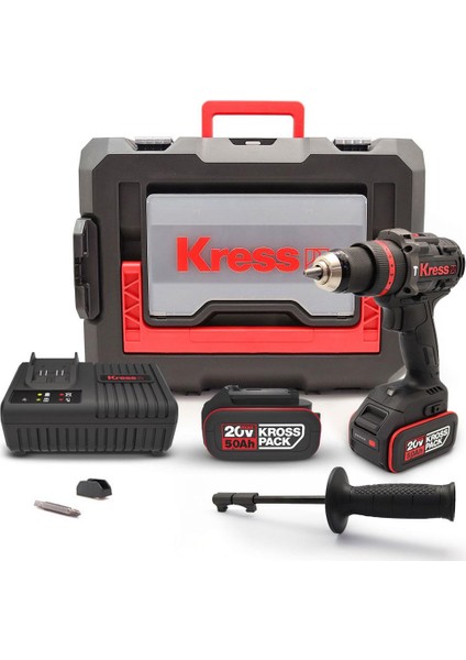 KUC33.1 20VOLT/5.0AH Li-Ion 95NM Çift Akülü Kömürsüz Profesyonel Şarjlı Darbeli Matkap