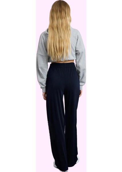 Kadın Örme Kumaş Geniş Paça Pantolon Yüksek Bel Rahat Günlük Kombinler Yaz Aylarının Vazgeçilmezi modelleri