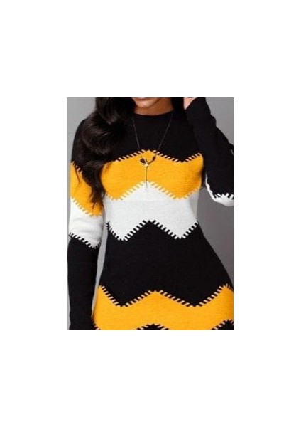 Kadın Uzun Kollu Bisiklet Yaka Triko Elbise fiyatları