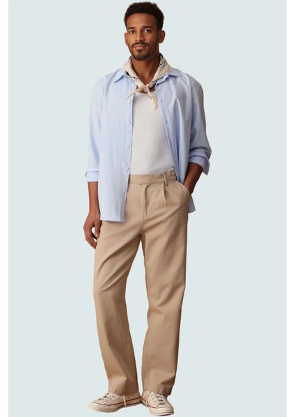 Erkek Pamuklu Rahat Pantolon Geniş Paça ve Straight Kesim Günlük Tarz Yaz Aylarının Vazgeçilmezi