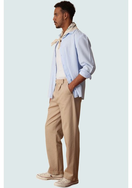 Erkek Pamuklu Rahat Pantolon Geniş Paça ve Straight Kesim Günlük Tarz Yaz Aylarının Vazgeçilmezi fiyatları