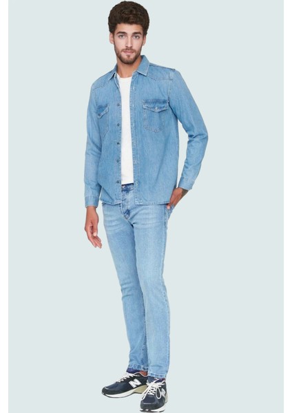 Erkek Denim Skinny Fit Kot Pantolon Pamuk Esnek Kumaş Günlük Şıklık Yaz Aylarının Vazgeçilmezi fiyatları