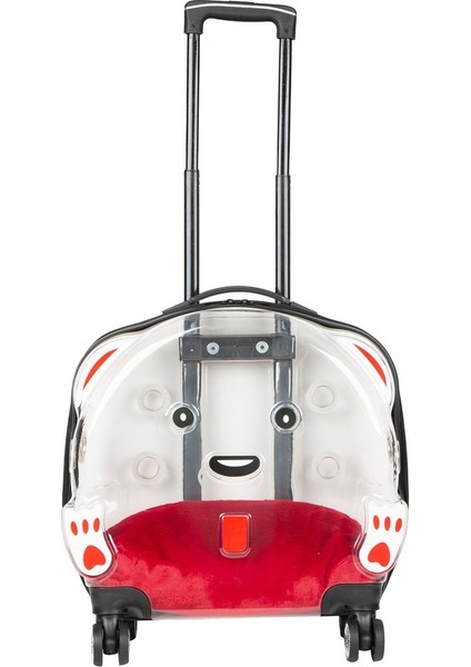 Ice Pet Tekerlekli Çekçekli Kedi Köpek Taşıma Valizi, 42X44 X23 Cm, Şeffaf