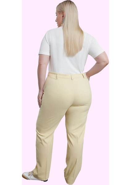 Kadın Düz Desenli Yüksek Bel Geniş Paça Pantolon Günlük ve Iş Hayatı Yaz Aylarının Vazgeçilmezi modelleri