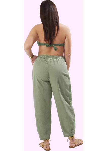 Kadın Pamuk Şalvar Pantolon Rahat Kesim Yüksek Bel Yazlık Plaj Günlük Kullanım Özel Günler modelleri