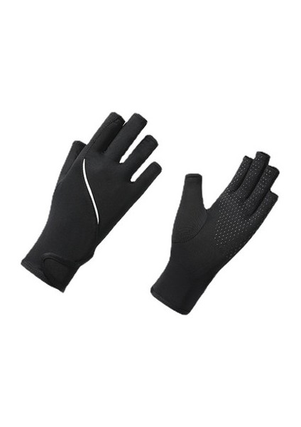 Buz Ipek Yarım Parmak Güneş Eldivenleri Yaz Uv Güneş Koruyucu Buz Hissi Dokunmatik Ekran Kaymaz (Yurt Dışından)