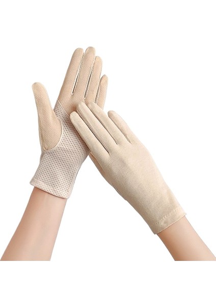 Güneş Koruması Kadın Kısa Yaz Dokunmatik Ekran Anti Ultraviyole Pamuklu Sürüş ve Binicilik Rahat Ince Nefes Alabilen Elnler (Yurt Dışından)