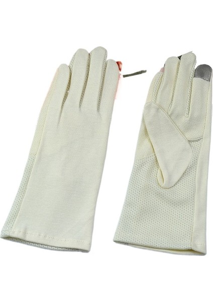 Güneş Koruması Kadın Kısa Yaz Dokunmatik Ekran Anti Ultraviyole Pamuklu Sürüş ve Binicilik Rahat Ince Nefes Alabilen Elnler (Yurt Dışından)