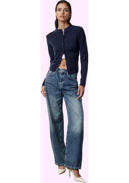 Kadın Barrel Jean Pantolon; Yüksek Bel Geniş Paça Pamuk Günlük Kullanım Yaz Aylarının Vazgeçilmezi fiyatları