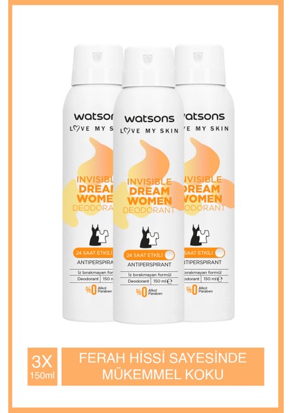 Invisible Dream Pudralı Deodorant Sprey 3x150ml