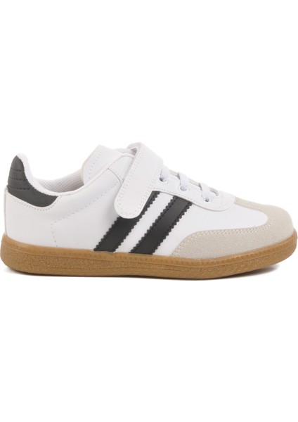 Beyaz-Siyah Cırtlı Hafif Çocuk Spor Ayakkabı 225 F modelleri