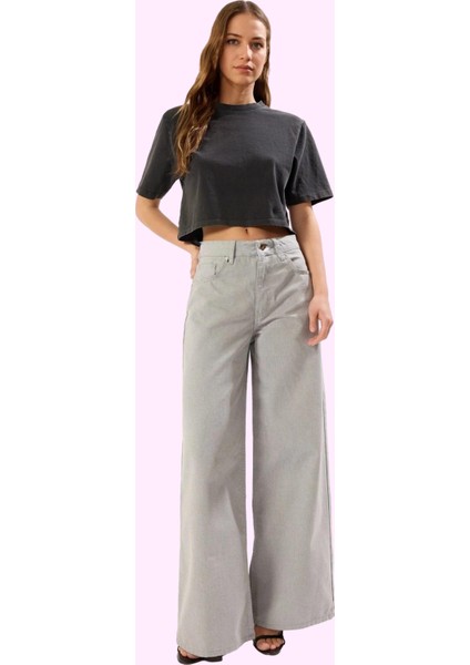 Kadın Denim Pantolon Pamuk Rahat Geniş Paça Günlük Kullanım Için Yaz Aylarının Vazgeçilmezi