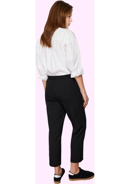 Kadın Polyester Karışımlı Dokuma Pantolon Normal Bel Boru Paça Günlük Stil Kaliteli Malzeme modelleri