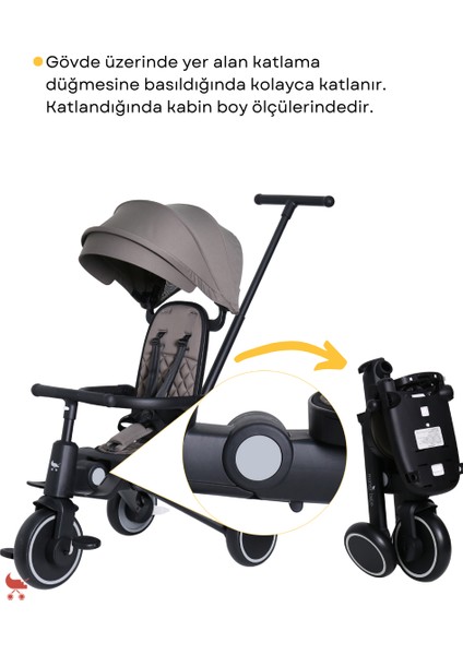 9in1 Hawk Çift Yönlü Katlanabilir Yatabilir Ayak Destekli Üç Tekerlekli Bebek ve Çocuk Bisikleti Yeşil indirimleri