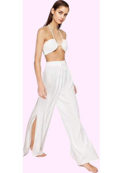 Kadın Relaxed Fit Yüksek Bel Pantolon Yazlık Geniş Paça Plaj Şıklığı Yaz Aylarının Vazgeçilmezi fiyatları