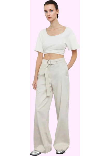 Kadın Palazzo Pantolon Geniş Paça Pamuk Yazlık Dokuma Günlük Kullanım Yaz Aylarının Vazgeçilmezi fiyatları