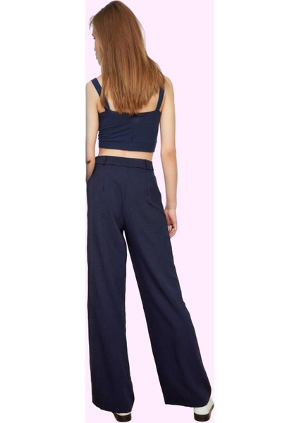 Kadın Wide Leg Pantolon Yüksek Bel Geniş Paça Krep Kumaş Koleksiyonu Günlük Kullanım modelleri