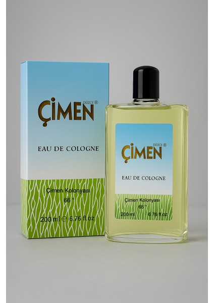 Yassı Cam Şişe Çimen Kolonyası 200 ml