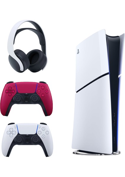 Playstation 5 Slim Ithalatçı + 2. Kırmızı Dualsense + Pulse 3D Kablosuz Kulaklık