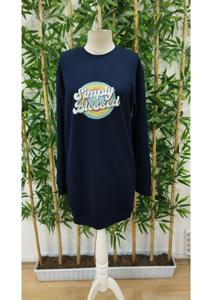 Kadın Uzun Kollu Bisiklet Yaka Yazılı Viskon Iki Iplik Elbise fırsatları