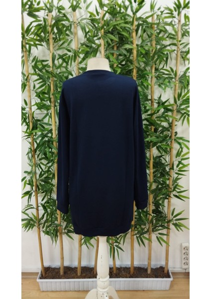 Kadın Uzun Kollu Bisiklet Yaka Yazılı Viskon Iki Iplik Elbise indirimleri