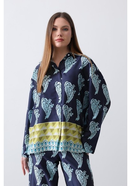 Desenli Saten Bol Takım - Indigo fırsatları