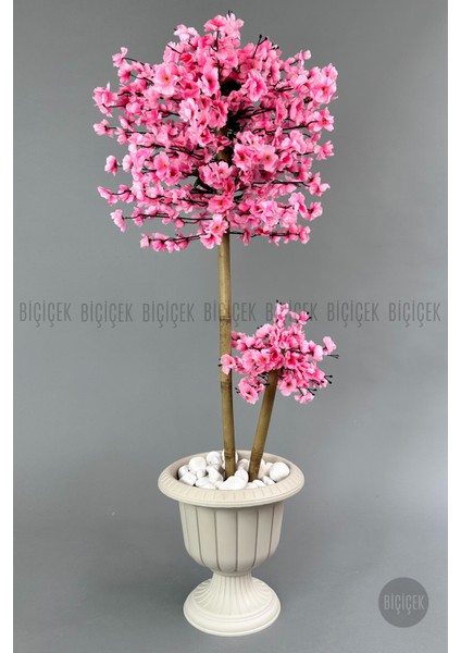 Yapay Ağaç Doğal Bambu Gövdeli Japon Ağacı Pembe Bahar Dalı Ağacı 125CM