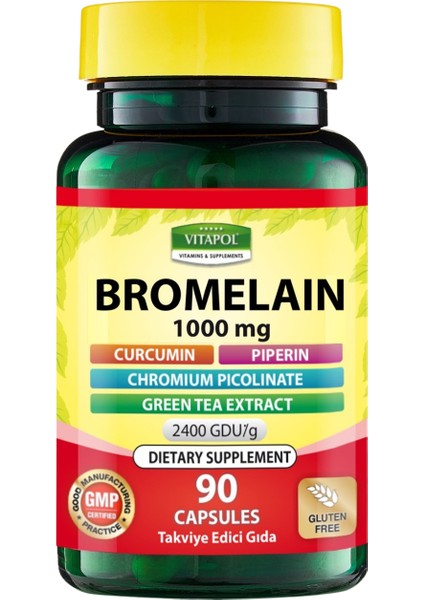 Bromelain 1000MG 90 Kapsül