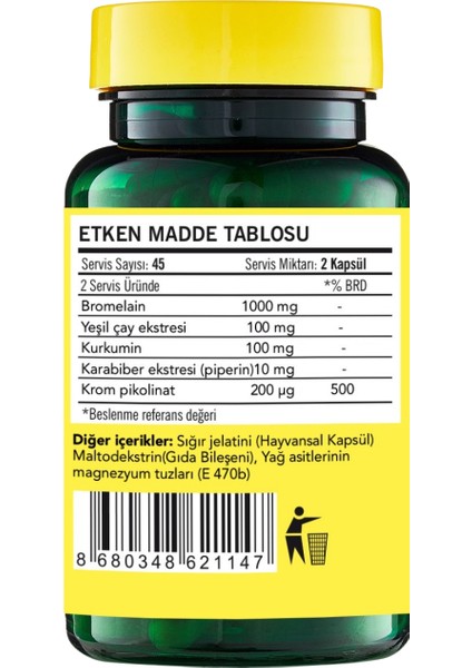 Bromelain 1000MG 90 Kapsül fiyatları