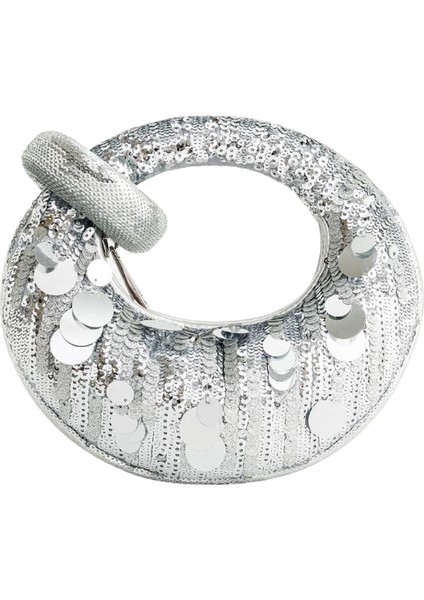 Gümüş Abaküs Metalik Mini Üst Saplı Çanta