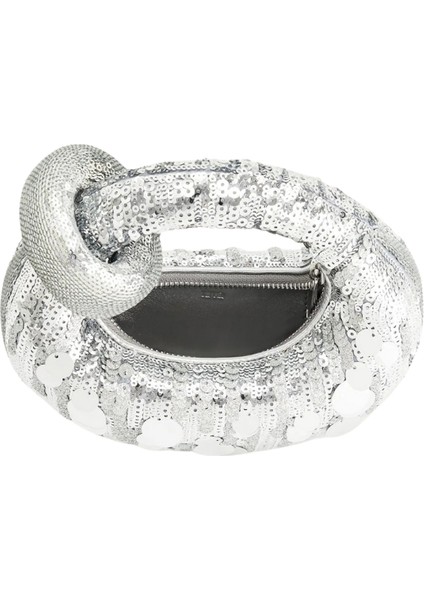 Gümüş Abaküs Metalik Mini Üst Saplı Çanta modelleri