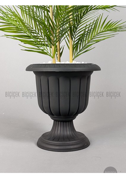 Yapay Areka Ağacı Palmiye Ağacı 33 Yapraklı Bambu Gövdeli Antrasit Nergis Saksı Salon Çiçeği 130CM modelleri