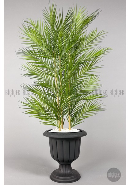 Yapay Areka Ağacı Palmiye Ağacı 33 Yapraklı Bambu Gövdeli Antrasit Nergis Saksı Salon Çiçeği 130CM indirimleri