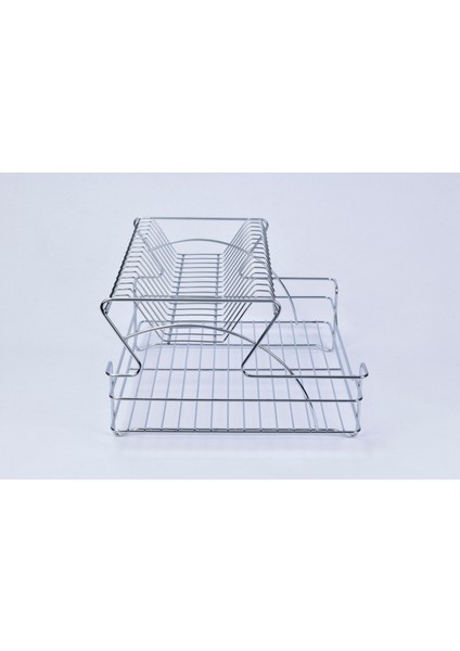 Delux Paslanmaz Çift/iki Katlı Krom Kaplama Bulaşıklık Bulaşık Sepeti/bulaşık Kurutma Sepeti fırsatları